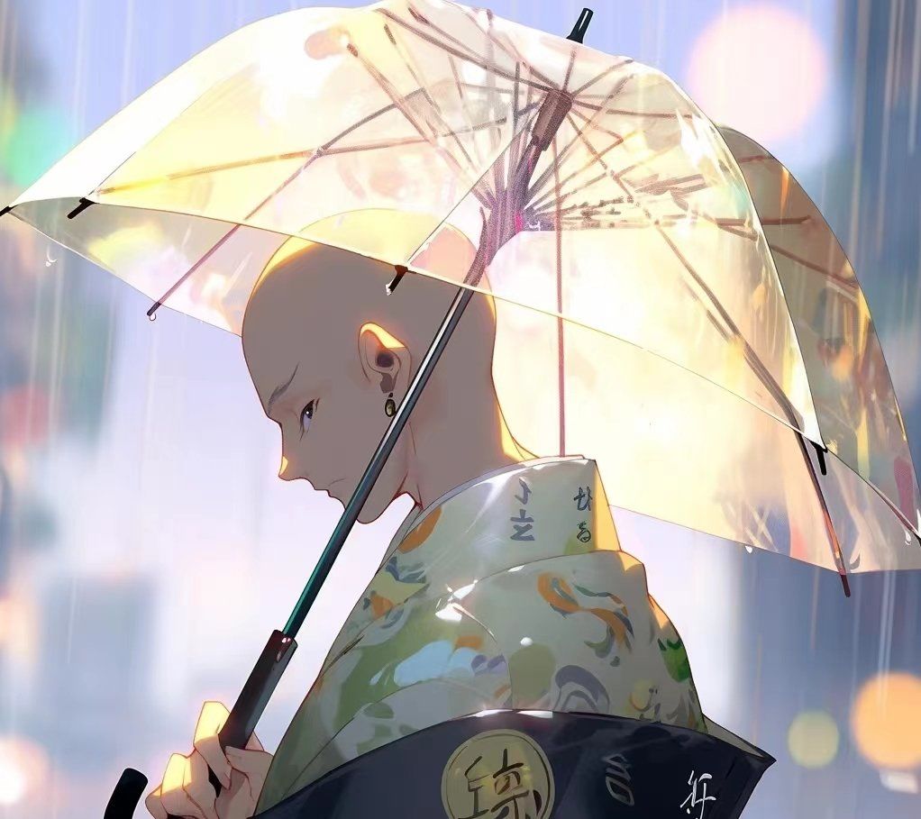 撑伞的男人,你在想什么?