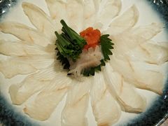 薄切比目鱼刺身-纹兵卫手打荞麦面日料(虹桥本店)