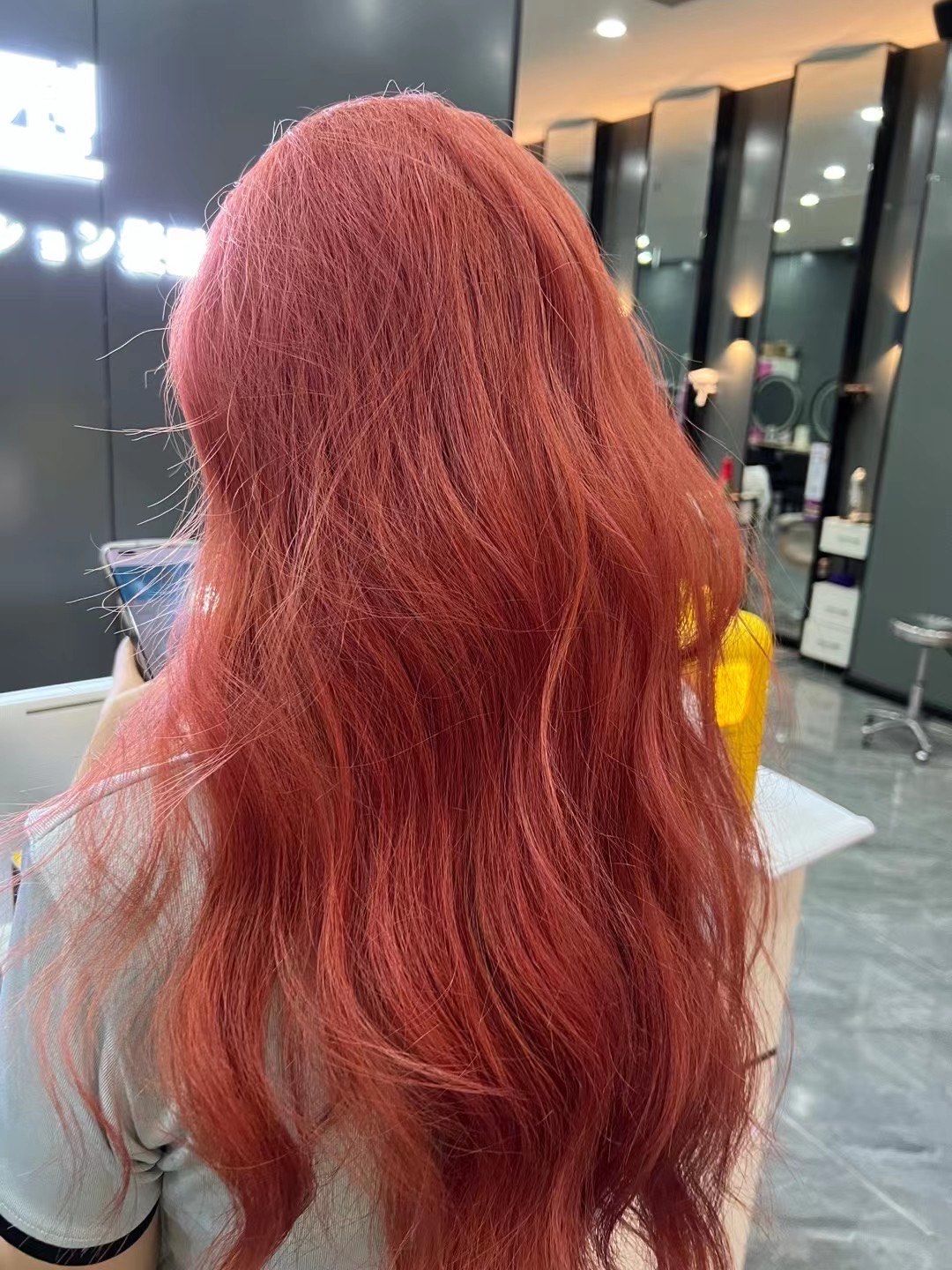 玫瑰金发色 #树莓红发色