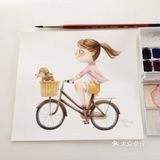 一组手绘可爱女孩插画作品欣赏