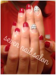 红色与千鸟格-7号美甲美睫