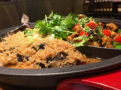 香辣烤鮰鱼拼紫苏牛蛙-探炉·香辣豆花烤鱼(笋岗宝能环球汇店)