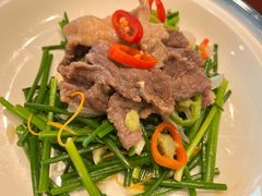 韭菜花捞牛胸肉-国家五钻酒家·西樵旺阁渔村(西樵店)