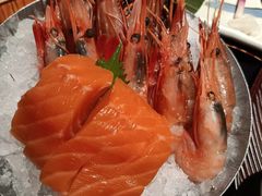 甜虾三色拼盘-花潮料理艺食馆(世欧广场店)
