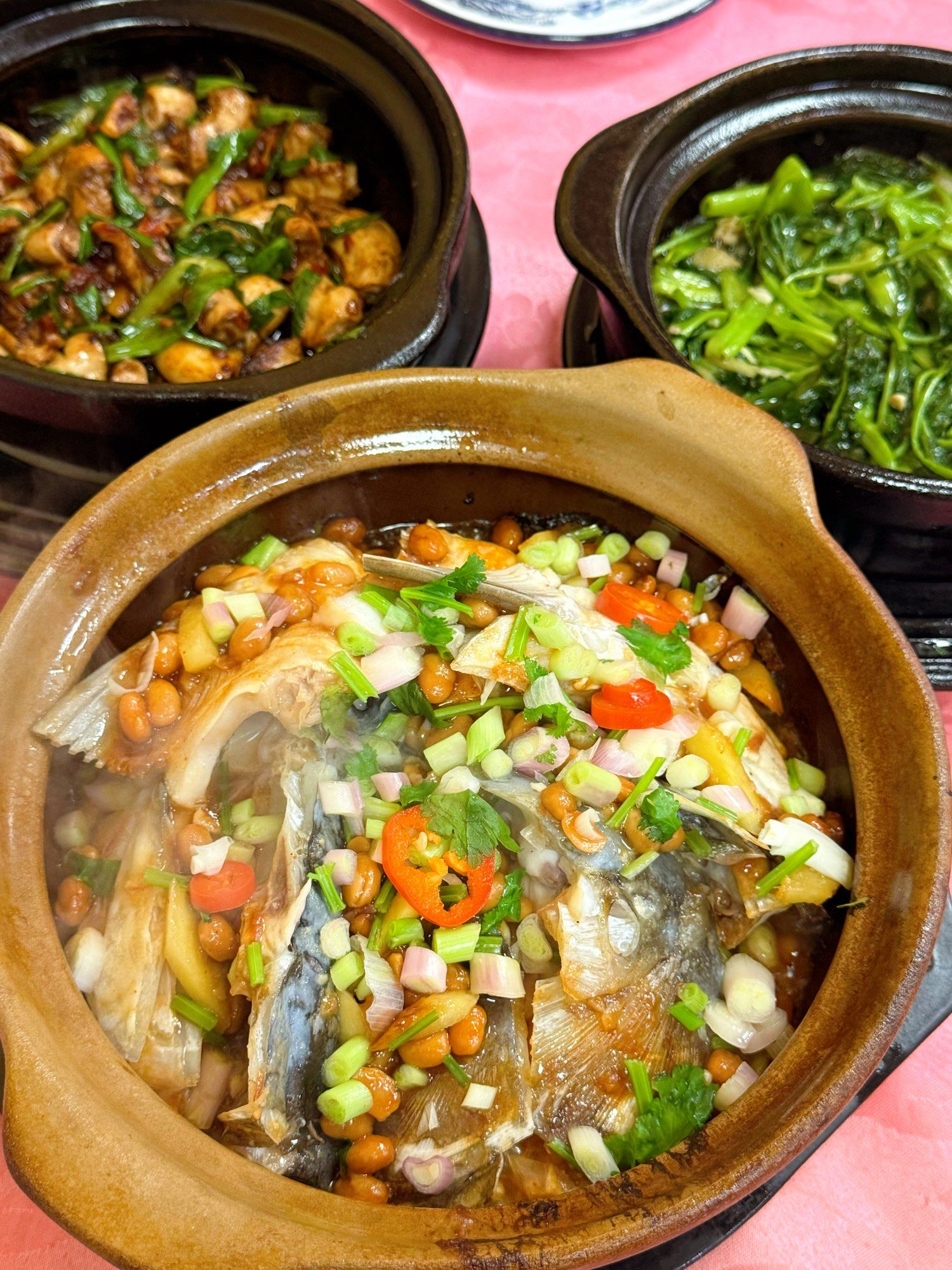 n看了一圈,选择了香口的鱼头鸡煲,选择正确✅这是一家老店了,装修