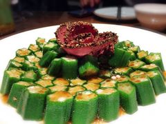 黑椒牛肉拼秋葵-将相和·海鲜蒸饺大连菜