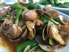 姜葱炒花甲-七鲜渔港美食餐厅(巽寮湾海景店)