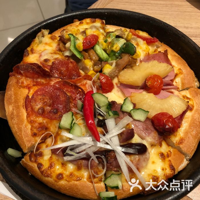 必胜客普装铁盘中西融合四拼比萨图片-北京比萨-大众点评网