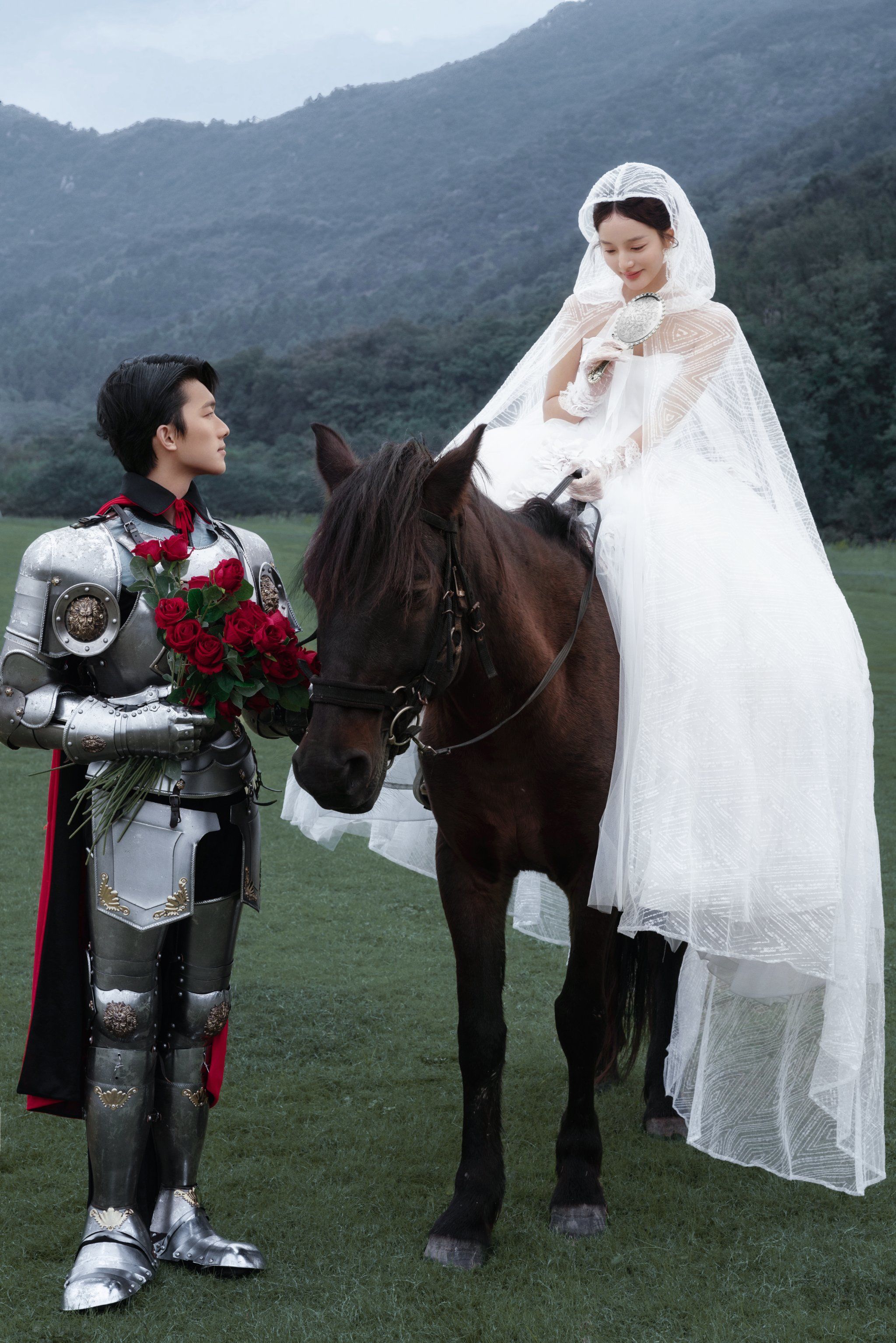梦幻骑士与公主的浪漫婚纱照