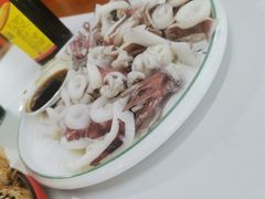 白灼鱿鱼-坛南湾阿强农家乐.海鲜大排档老字号(福州地标美食店)