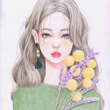 仙气十足的彩铅手绘女孩👧