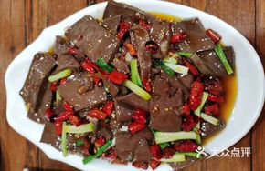 Scrambled Duck Blood with Green Onion