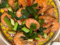 小葱炒大虾-鸿运美食府