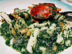 荠菜花蟹炒年糕-上海老饭店(北京分店)