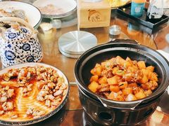 -东来菜馆•手抓海鲜家常菜•海鲜锅贴(鸽子窝店)