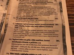 菜单-Krčma Šatlava