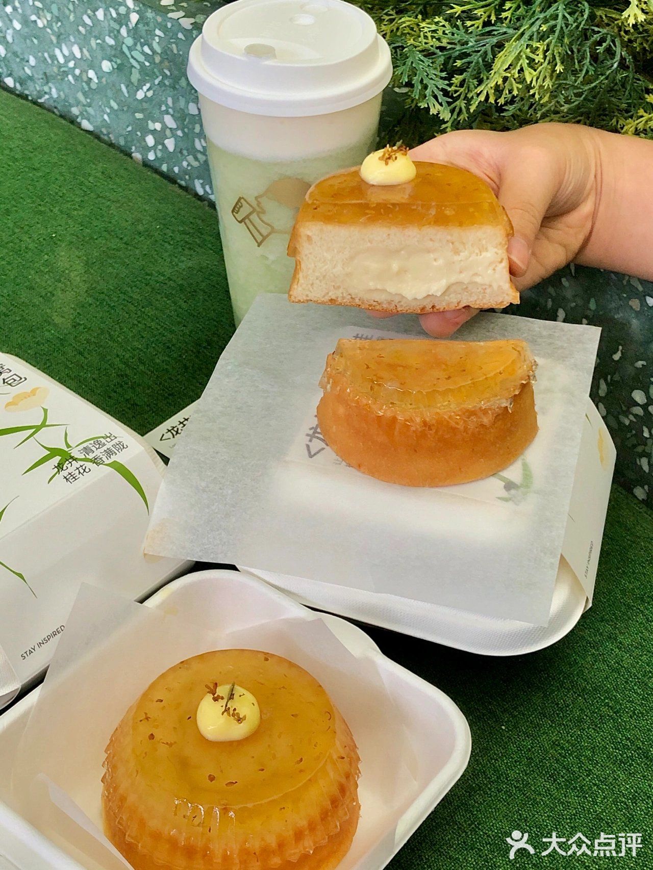 喜茶新品🥯杭州限定龙井满桂燕窝包🍃品初秋