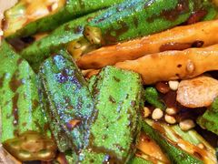 豆酱秋葵炒山药-南拳十三姨·潮汕砂锅粥·粤菜(西单大悦城店)