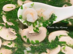 荠菜蘑菇烩虾仁-精典一号民间菜