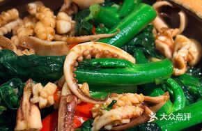 Bok Choy Sprouts with Fresh Squid