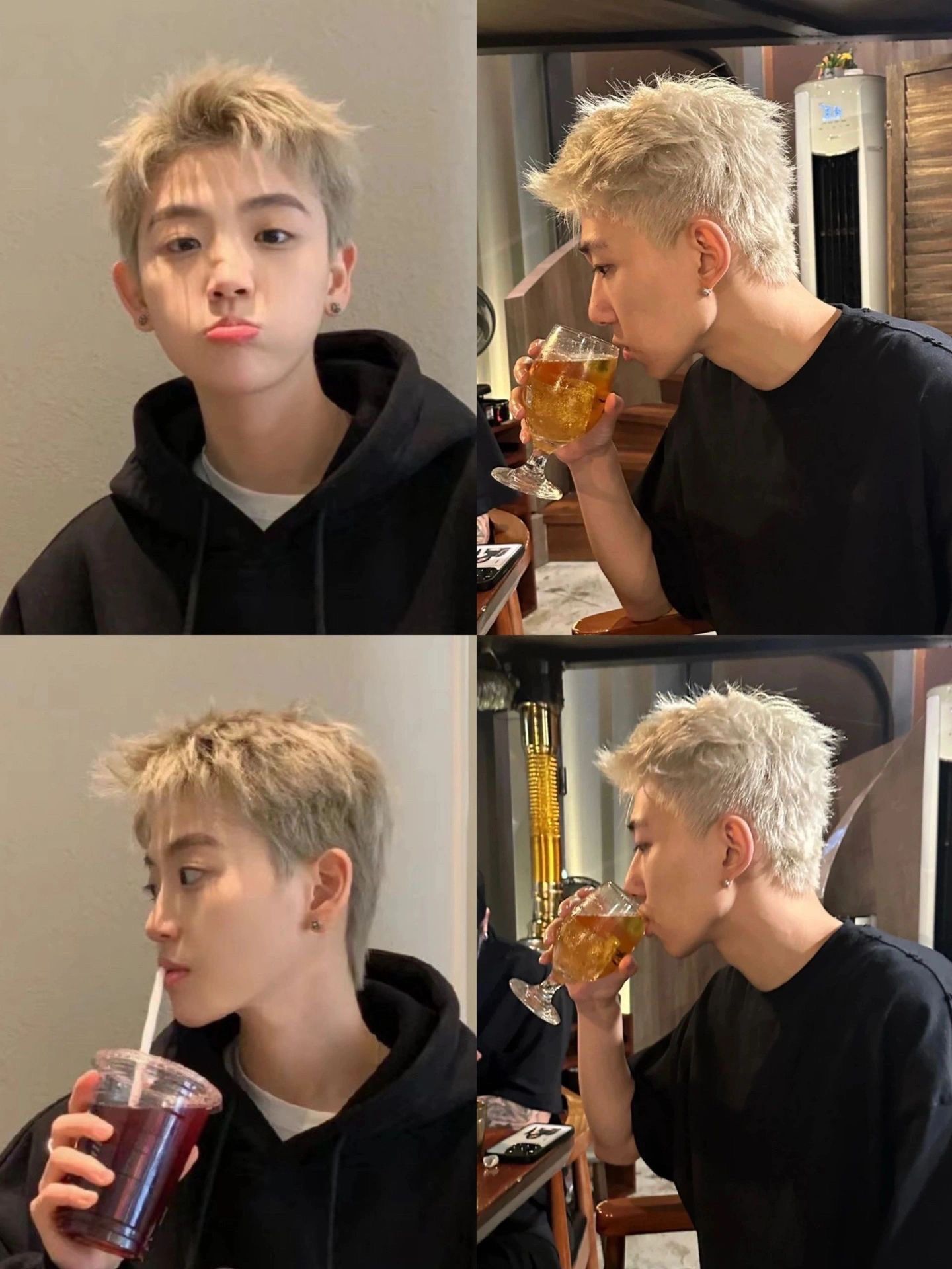 2023学生党男生清爽短发搭配白金色太好看了