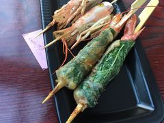 苏叶鸡皮虾-鸟串烧Yakitori