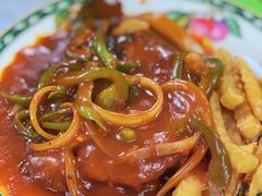辣汁猪扒饭-胜利茶餐室