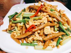 腊八蒜鸡蛋炒莜面鱼-谷养元(老火车站店)