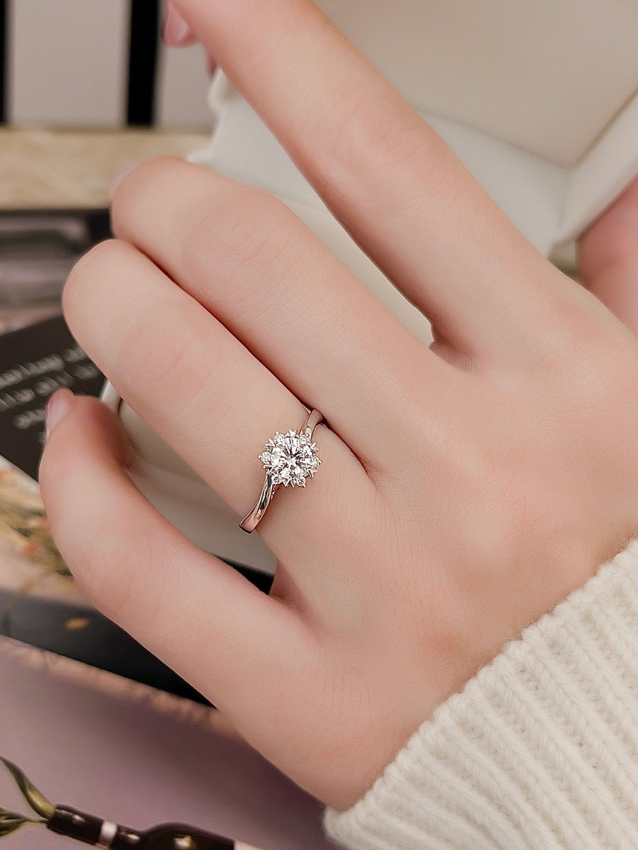 万元内定制的钻戒💍40分通透雪花❄️