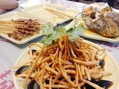 时令皮蛋拌馓子-靓靓蒸虾·头牌蒸虾(南山桂庙店)