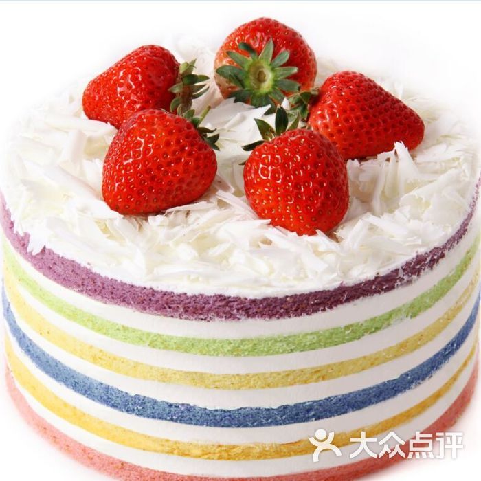 彩虹草莓裸蛋糕
