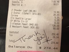 账单-The Crab Pot Seattle