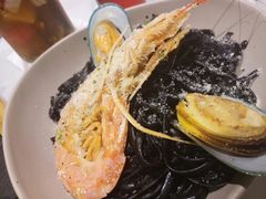 大虾海鲜墨鱼汁扁面-打趸BTC·Breaktime cafe(北京路店)