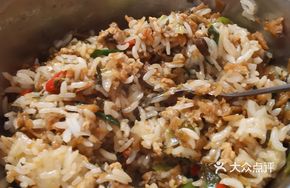 Grandmother's Vegetable and Pork Rice in Wooden Bucket