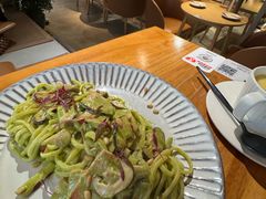 培根蘑菇青酱扁面-本处·素食·融合料理(南油店)