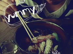 海鲜乌冬面，血受-可稵咖啡面包蛋糕(休斯顿店)