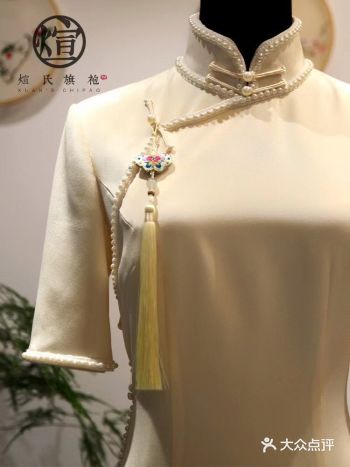 种草宝贝： 非遗系列重绉旗袍 心动理由： 白皙奶油色