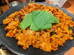铁板章鱼五花肉-春熙台韩国料理·章鱼肥牛(西丽店)
