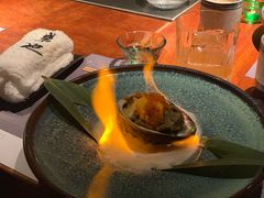 火焰黑鲍配海胆-岩也·日料与酒(龙岗天安云谷店)