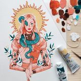 😍😍😍美得不要不要的手绘美女插画