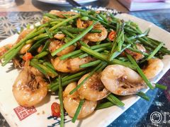 韭菜炒河虾-锦至私房菜(长乐店)