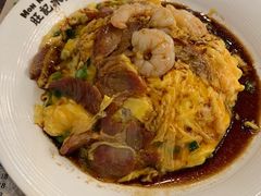 虾仁叉烧双拼滑蛋饭-旺记冰室(九龙中心大厦店)