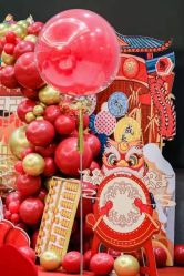 -宝宝百日宴周岁生日派对气球布置策划