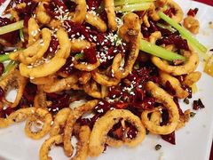 干煸鱿鱼须-大眼锅贴水饺(河东店)
