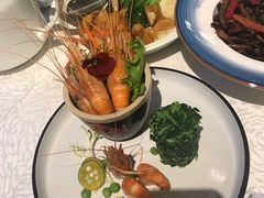 熟醉沼虾拼鲜蔬-杭州西湖柳莺里酒店·闻莺厅