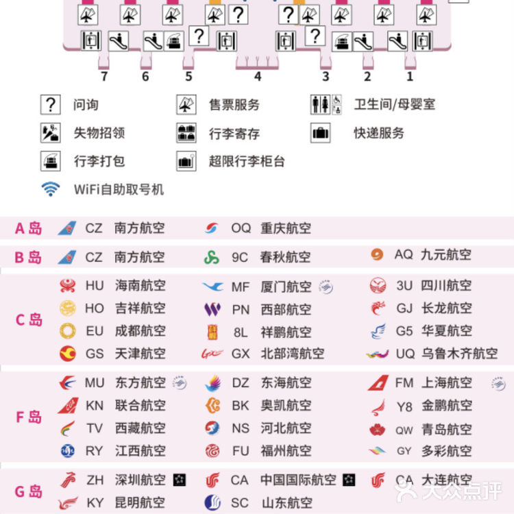 深圳机场值机柜台分布图
