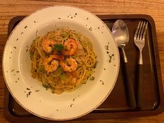 鲜虾蒜辣意面-小食院简餐厅