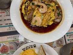 虾仁叉烧双拼滑蛋饭-旺记冰室(九龙中心大厦店)