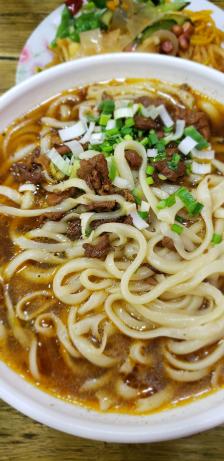 慧旺桃花面馆-"这是在山西出差在榆树吃的桃花面,山西果然.