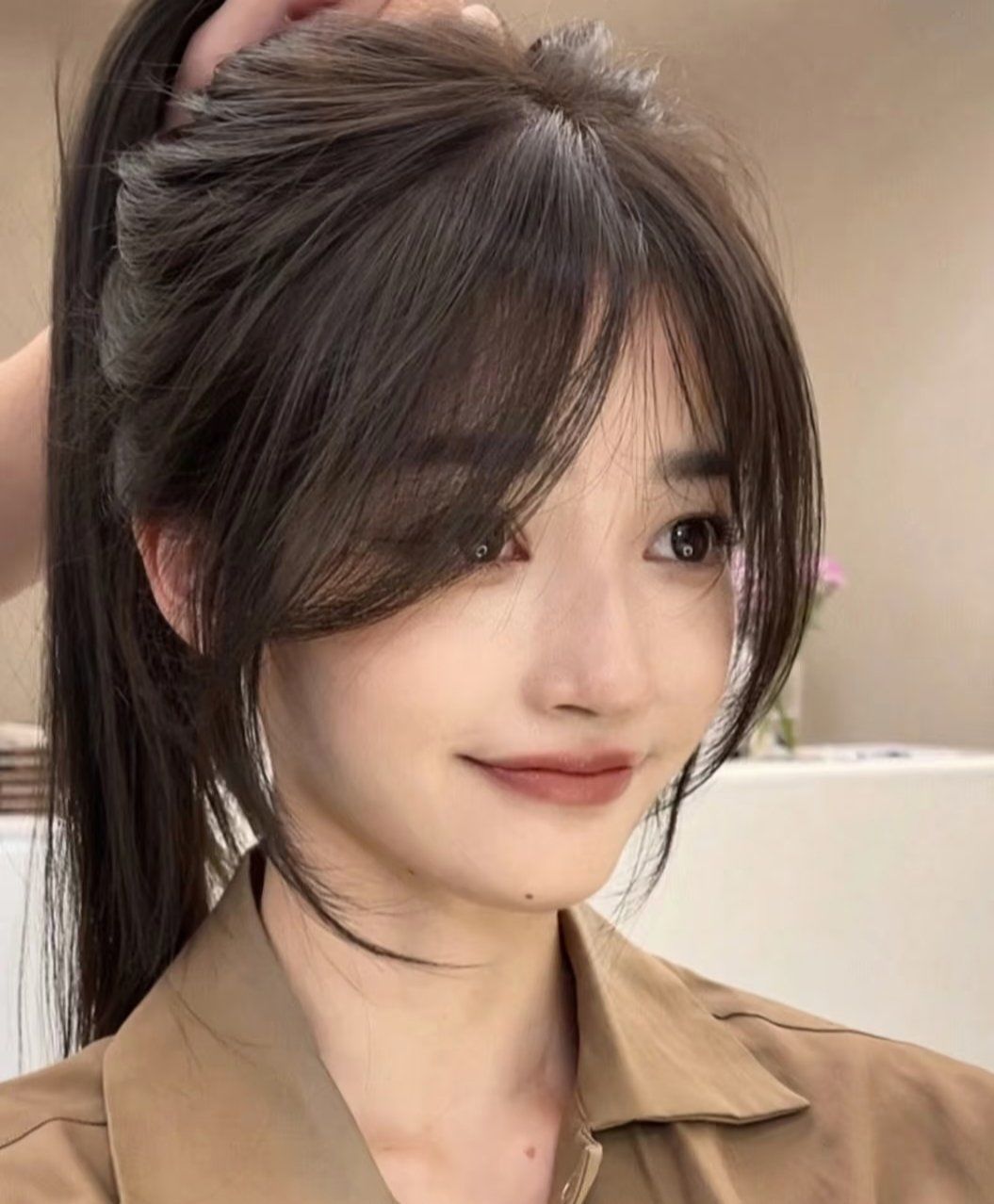 网红八字刘海#修饰脸型的刘海#女生发型